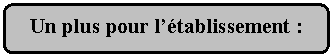 Rectangle  coins arrondis: Un plus pour ltablissement :